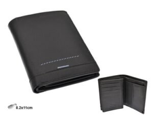 CARTERA CLASICA C/MONEDERO HESPERIA PIEL NEGRA Z30 H:10,5CM. MOD 42615