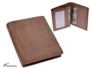 CARTERA CLASICA CACERES PIEL MARRON MG4132 RFID H:10,5CM. MOD 42480