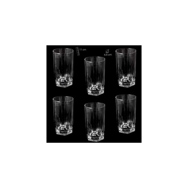 SET 6 VASOS AGUA LISOS COD: 0005478