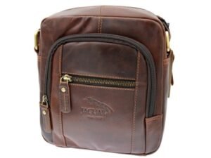 BOLSO BANDOLERA HOMBRE TEXAS PIEL MARRON Z022 H:21CM. MOD 42794