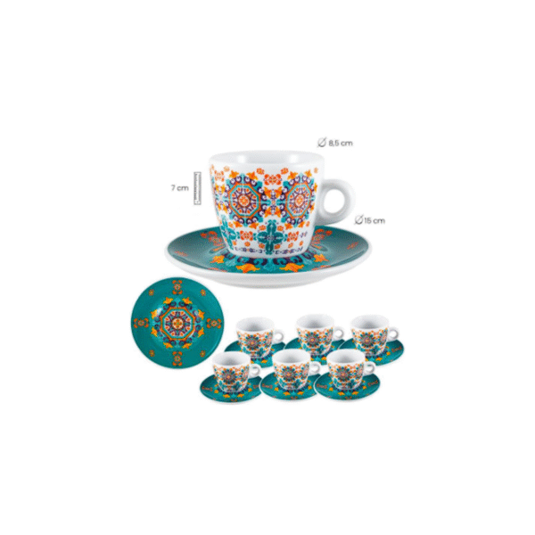 SET 6 TAZAS GRANDES AZULEJO COD: 0002695