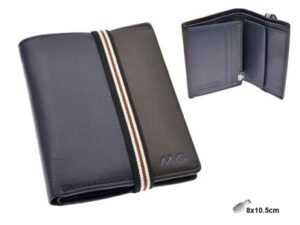 CARTERA CLASICA NARON PIEL MARINO/MARRON ELASTICO H:11CM. MOD 42847