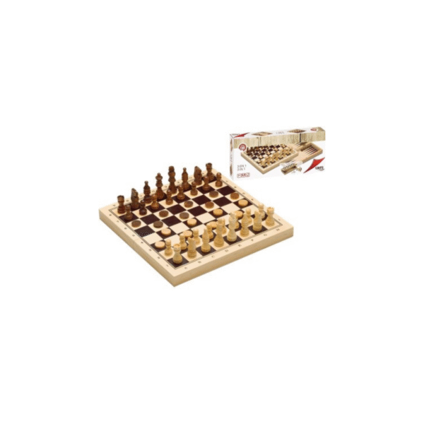 AJEDREZ-BACKGAMMON-DAMAS NATURAL EC648 COD: 41371