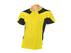CAMISETA MANGA CORTA TÉCNICA DREAM AMARILLA IMPRESA POR SUBLIMACIÓN (CON DIBUJO DEL CLIENTE) CD: DR13-AM