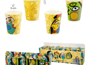 SET 4 VASOS CHUPITO CARAS MODERNAS     COD: 0007212