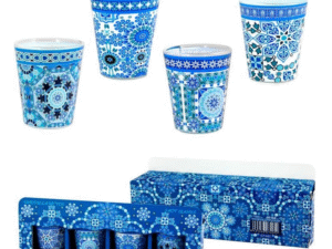SET 4 VASOS CHUPITO DISEÑO ARABESQUE     COD: 0007405