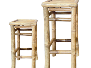 SET DE DOS TABURETES DE BAMBÚ. COD: 33388