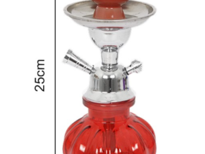 SHISHA-1 CRISTAL-18554 ROJA CROMADA H:25CM. COD: 30102