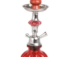 SHISHA CRISTAL CROMO STONE ROJA CROMO STONE H:28CM. COD: 30105