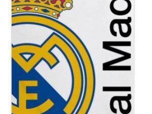 TOALLA DE PLAYA MODELO FUTBOL REAL MADRID ESCUDO R. MADRID.  EN MICROFIBRA. COLOR WHITE. TAMAÑO 90x180. COD: 422200010607-CRD