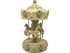 CARRUSEL MUSICAL MED. BEIGE 13X25CM.  COD: 40388
