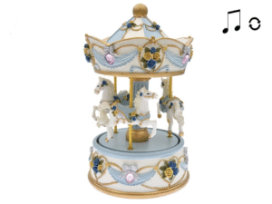 CARRUSEL MUSICAL MED. BLANCO/AZUL GJ106 11X11X19CM.  COD: 40388