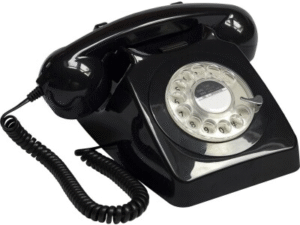 TELEFONO VINTAGE 70's GIRATORIO NEGRO 21 x 16 x 14 CM COD: 40105