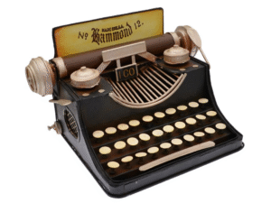 MAQUINA ESCRIBIR NEGRA GDE RETRO METAL RD779B.  COD:42292