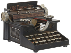 MAQUINA ESCRIBIR NEGRA MED. RETRO METAL RD450.  COD:41230