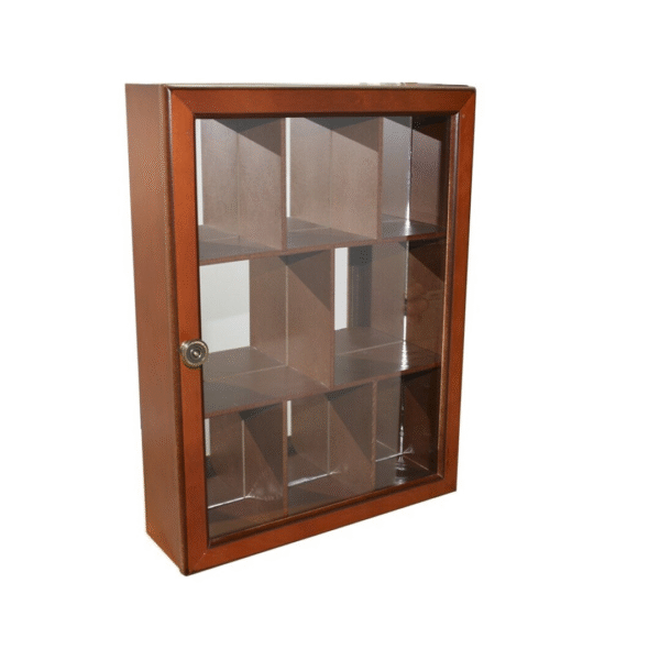 PACK 2 VITRINAS-8 NOGAL C/PUERTA Y ESPEJO 30x9x40C.  COD:41154