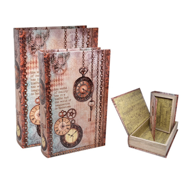 PSET 2 CAJAS LIBRO BICICLETAS EN PARIS VINTAGE 30X2.  COD: 41658