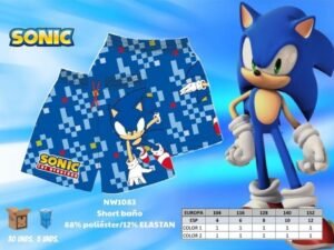 BAÑADOR BOXER NIÑO SONIC.  COD: 39NW1085