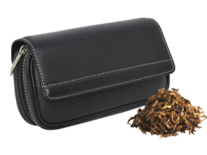 BOLSA TABACO-2 COMBI PIEL NEGRA AE5S 18X6X10CM