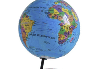 GLOBO TERRAQUEO POLITICO AZUL C/SOPORTE DORADO D. CD: 42574