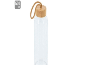 BOTELLA CRISTAL CON TAPÓN BAMBÚ. CÓDIGO: COCI88A