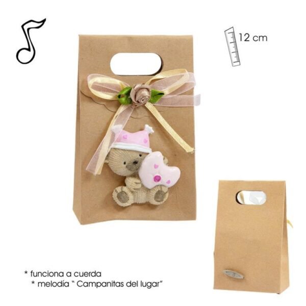 BOLSA CON MUSICA OSO ROSA. COD: 0004178