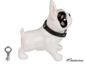 HUCHA CERAMICA BULLDOG BLANCO/NEGRO OB345 22X21,8X. CD: 42346