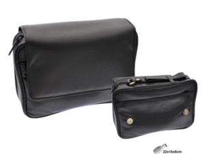 BOLSA TABACO PIEL PARA 4 PIPAS Y ACCESORIOS NEGRA