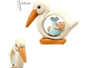 FIGURITA DE CIGÜEÑA BEBE AZUL. COD: 0016187