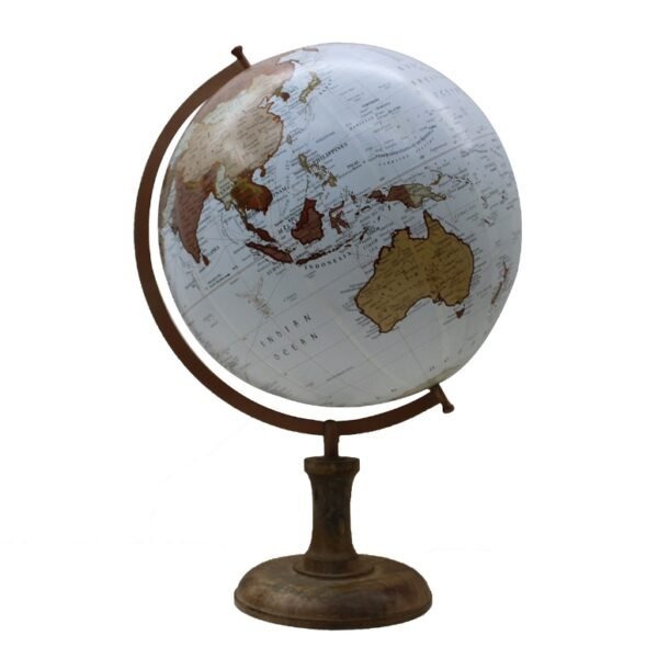 GLOBO TERRAQUEO EN PVC Y MADERA. 45 CM. COD: 33702