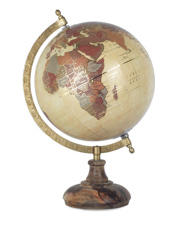 GLOBO TERRAQUEO EN PVC Y MADERA. 20CM. COD: 10127