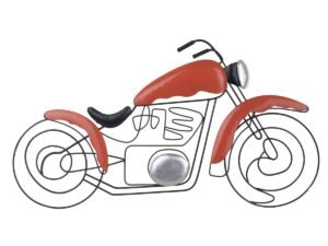 ADORNO DE PARED. METAL. MOD: DIBUJO MOTO ROJA. COD: 34984