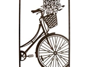 ADORNO DE PARED. METAL. MOD: DIBUJO CASI BICICLETA CON CESTA. COD: 32944