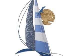 ADORNOS DE PARED. METAL. MOD: BARCO EN MAR LUNA DORADA COD: 34151
