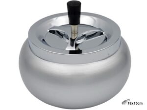 CENICERO METAL GIRATORIOS REDONDO BALL CROMADO COD: 31104