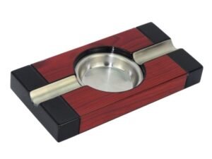 CENICERO PURO-2 RECTANGULAR CEREZO+CROMADO 20X10X2 COD: 31294