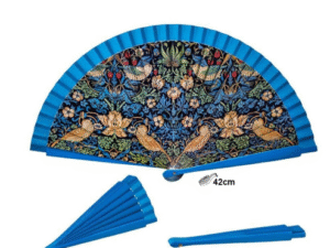 ABANICO MADERA WILLIAM MORRIS BIRDS EN CAJA L:42CM. COD: 42642