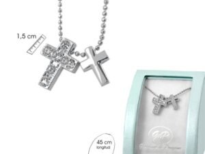 COLGANTE CRUZ LISA CON PIEDRAS COD: 0005128