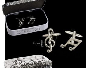 GEMELOS CLAVE + NOTA MUSICAL PLATEADOS COD: 0019948