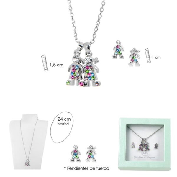 SET DE COLGANTE + PENDIENTE CRUZ COLORES 3 SURTIDO COD: 0006043