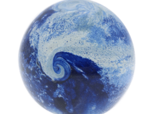 PISAPAPELES BOLA EN VIDRIO. MOD: OLA AZUL. MULTICOLOR. 8X8X7,50 CM. COD: 27929