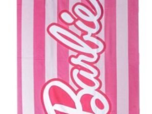 TOALLA DE PLAYA MODELO BARBIE. EN MICROFIBRA.  COLOR ROSA-BLANCA. TAMAÑO 70x140. COD: 39122093