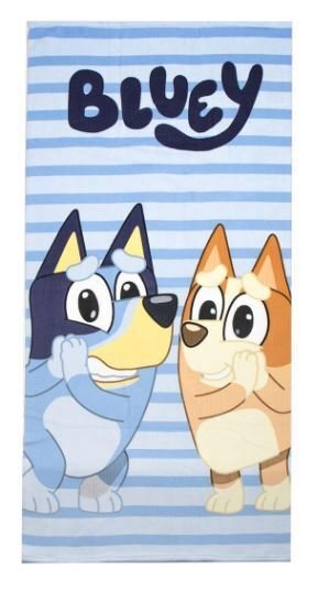 TOALLA DE PLAYA MODELO BLUEY. DE MICROFIBRA.  MULTICOLOR. TAMAÑO 70x140. COD: 422200010390-CRD