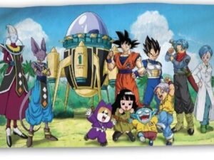 TOALLA DE PLAYA MODELO DRAGON BALL TEAM. EN ALGODÓN 320 GRS.  MULTICOLOR. TAMAÑO 70x140. COD: 39013OP-BT-NEW