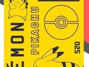 TOALLA DE PLAYA MODELO POKEMON PIKACHU. EN ALGODÓN 320 GRS.  COLOR AMARILLO-NEGRO. TAMAÑO 70x140. COD: 39NW1067-NEW