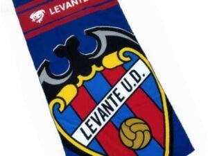 TOALLA DE PLAYAMODELO FUTBOL LEVANTE TRIPLE FRANJA. EN ALGODÓN.  MULTICOLOR. TAMAÑO 90x180. COD: 5281710-AZN
