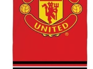 TOALLA DE PLAYA MODELO FUTBOL MASNCHESTER UNITED MAN UTD. EN ALGODÓN.  COLOR AZUL-GRANA. TAMAÑO 55x110. COD: 39NW1390